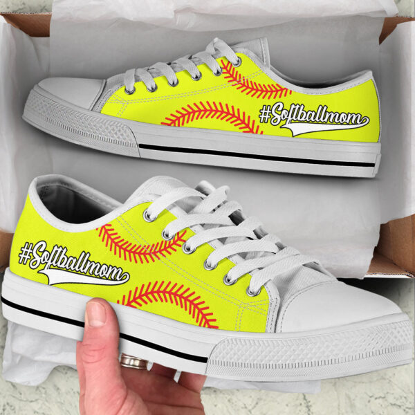 Softball Mom Hashtag Low Top Shoes – Fashionable Casual Shoes Gift For Adults