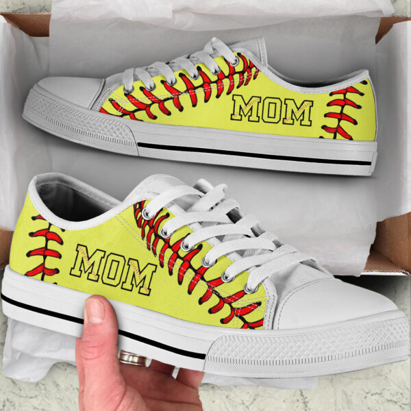 Softball Mom Stitches Low Top Shoes – Fashionable Casual Shoes Gift For Adults