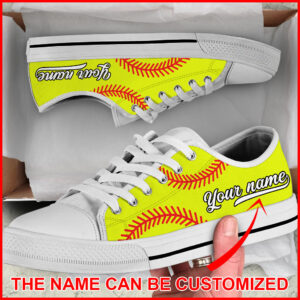 Softball Vector Ball Personalized Custom Low Top Shoes Canvas Print Lowtop Casual Shoes Gift For Adults Malalan 1