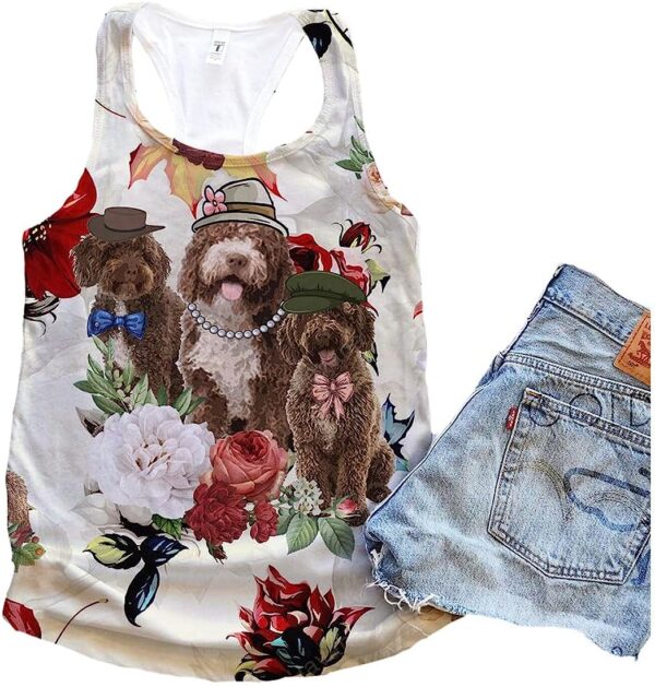Spanish Water Dog Flower Autumn 90s Tank Top – Summer Casual Tank Tops For Women – Gift For Young Adults