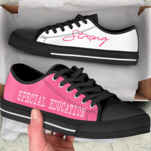 Special Education Strong Pink White Low Top Shoes Best Gift For Teacher School Shoes Best Shoes For Him Or Her 2