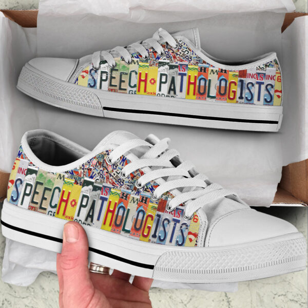 Speech Pathologists License Plates Low Top Shoes – Canvas Print Trendy Fashion Low Top Casual Shoes – Gift For Adults Malalan