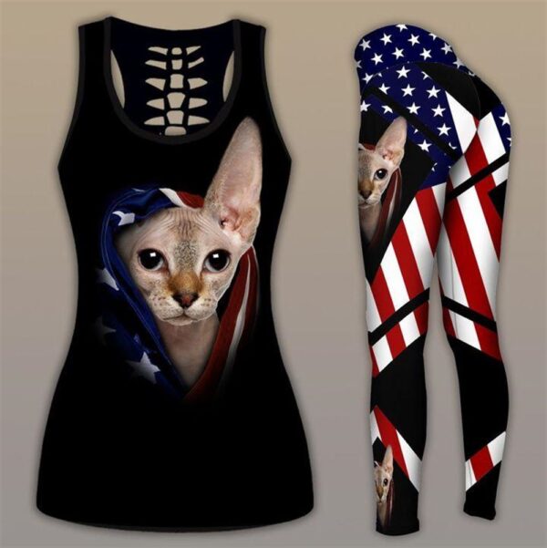 Sphynx Cat All Over Printed Women’s Tanktop Leggings Set –  Perfect Workout Outfits – Gifts For Cat Lovers