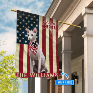 Sphynx Cat God Bless America Personalized Garden Flag Custom Cat Garden Flags Cat Flag For House 3