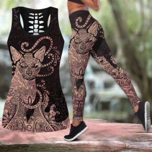 Sphynx Cat Tattoos All Over Printed Women s Tanktop Leggings Set Perfect Workout Outfits Gifts For Cat Lovers 1 gfu0lh