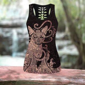 Sphynx Cat Tattoos All Over Printed Women s Tanktop Leggings Set Perfect Workout Outfits Gifts For Cat Lovers 3 udrmon
