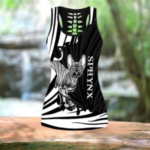 Sphynx Cat Tattoos Black All Over Printed Women s Tanktop Leggings Set Perfect Workout Outfits Gifts For Cat Lovers 3 av21kw