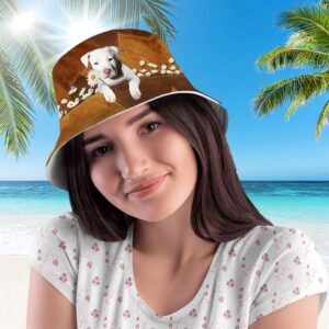Staffordshire Bull Terrier Bucket Hat – Hats To Walk With Your Beloved Dog – Dog Shaped Hat As A Gift For Your Loved Ones