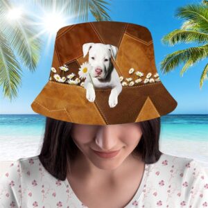 Staffordshire Bull Terrier Bucket Hat Hats To Walk With Your Beloved Dog Dog shaped hat as a gift for friends 2 qcdaau