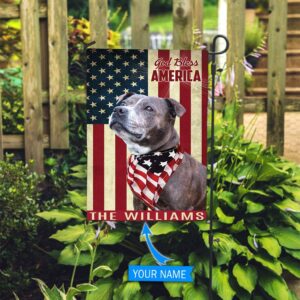 Staffordshire Bull Terrier God Bless America Personalized Flag Custom Dog Flags Dog Lovers Gifts for Him or Her 2
