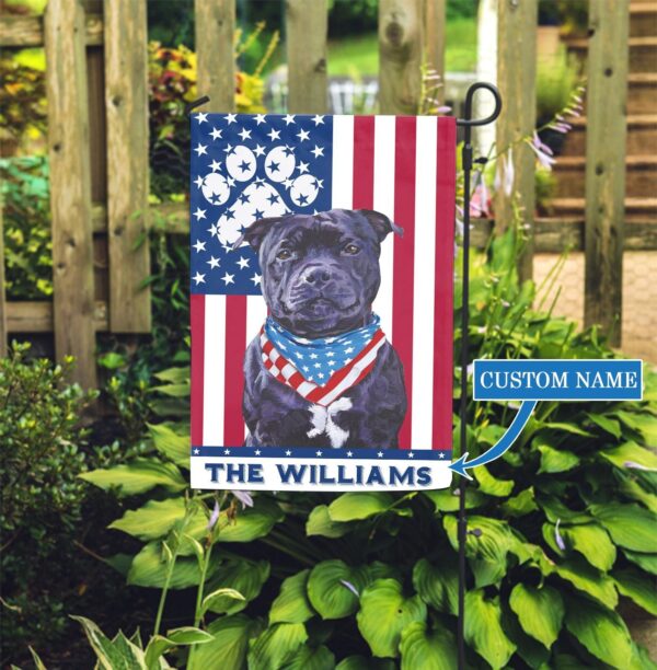 Staffordshire Bull Terrier Personalized Garden Flag – Garden Dog Flag – Personalized Dog Garden Flags