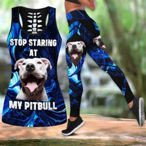 Stop Staring My Pitbull Combo Leggings And Hollow Tank Top Workout Sets For Women Gift For Dog Lovers 1 gfb0sz