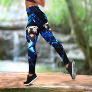 Stop Staring My Pitbull Combo Leggings And Hollow Tank Top - Workout Sets  For Women - Gift For Dog Lovers - Furlidays