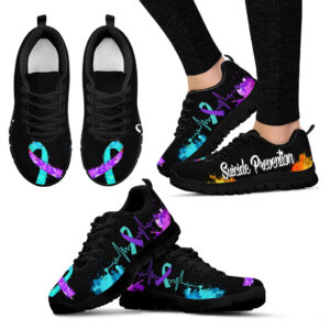 Suicide Prevention Shoes Art Heartbeat Sneaker Walking Shoes Best Gift For Men And Women 1