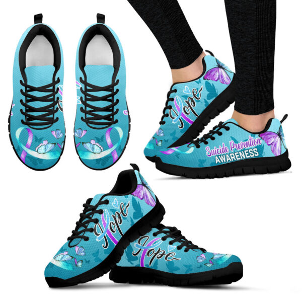 Suicide Prevention Shoes Hope Butterfly Sneaker Walking Shoes – Best Gift For Men And Women