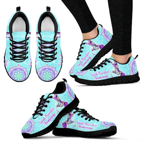 Suicide Prevention Shoes Humming Bird Ribbon Sneaker Walking Shoes – Best Gift For Men And Women