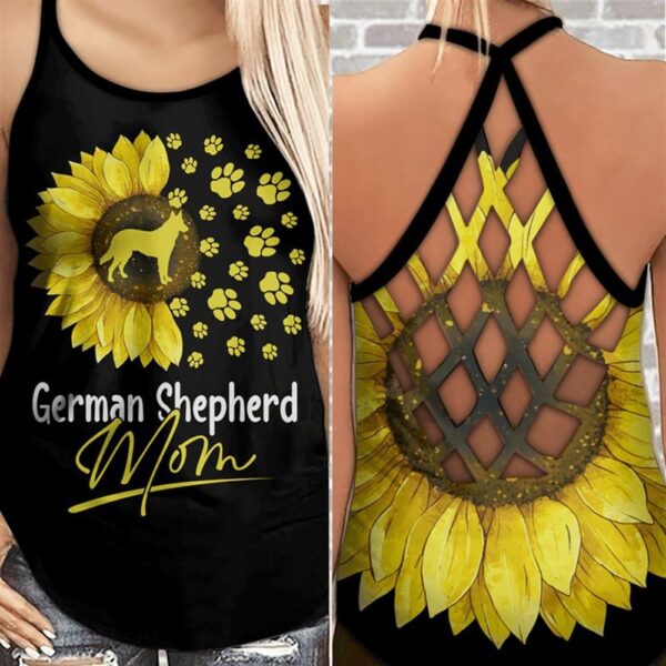 Sunflower German Shepherd Mom Women Hollow Camisole – Mother’s Day Gift – Best Gift For Dog Mom