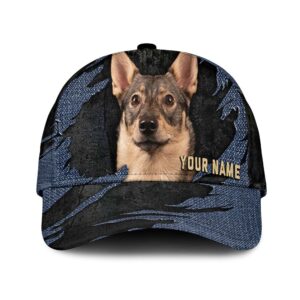 Swedish Vallhund Jean Background Custom Name Cap Classic Baseball Cap All Over Print Gift For Dog Lovers 1 c1p4it