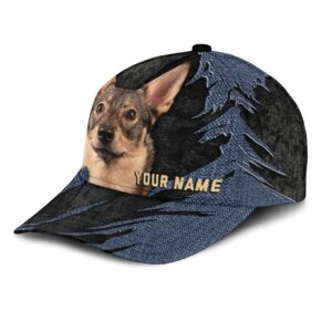 Swedish Vallhund Jean Background Custom Name Cap Classic Baseball Cap All Over Print Gift For Dog Lovers 3 r4j7uk
