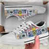 Taurus License Plates Low Top Shoes – Canvas Print Lowtop Casual Shoes Gift For Adults – Sneaker For Walking
