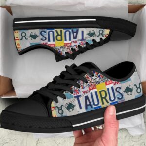 Taurus License Plates Low Top Shoes Canvas Print Lowtop Casual Shoes Gift For Adults Sneaker For Walking 2