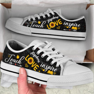 Teach Love Inspire Low Top Shoes Best Gift For Teacher School Shoes Best Shoes For Him Or Her 1