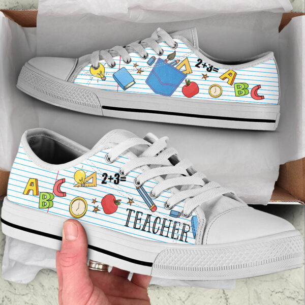 Teacher Abc Quaint Pattern Low Top Shoes – Best Gift For Teacher, School Shoes – Best Shoes For Him Or Her