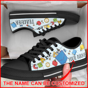 Teacher Abc Quiant Pattern Low Top Shoes Personalized Custom Best Gift For Teacher School Shoes Malalan 2