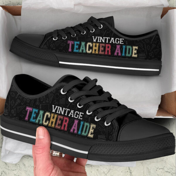 Teacher Aide Vintage Low Top Shoes – Best Gift For Teacher, School Shoes – Best Shoes For Him Or Her