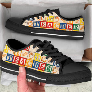 Teacher Alphabet Wooden Low Top Shoes Best Gift For Teacher School Shoes Best Shoes For Him Or Her 2