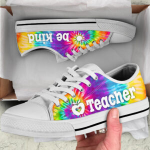 Teacher Bekind Tie Dye Low Top Shoes Best Gift For Teacher School Shoes Best Shoes For Him Or Her 1