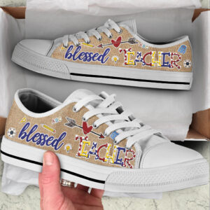 Teacher Blessed Low Top Shoes Best Gift For Teacher School Shoes Best Shoes For Him Or Her 1