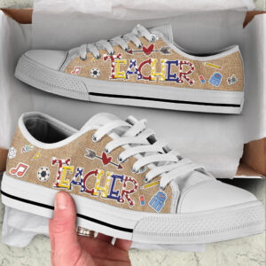 Teacher Colorful With Heart Low Top…