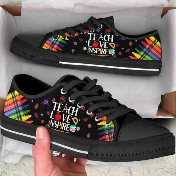 Teacher Crayon Flower Low Top Shoes – Best Gift For Teacher, School Shoes – Best Shoes For Him Or Her