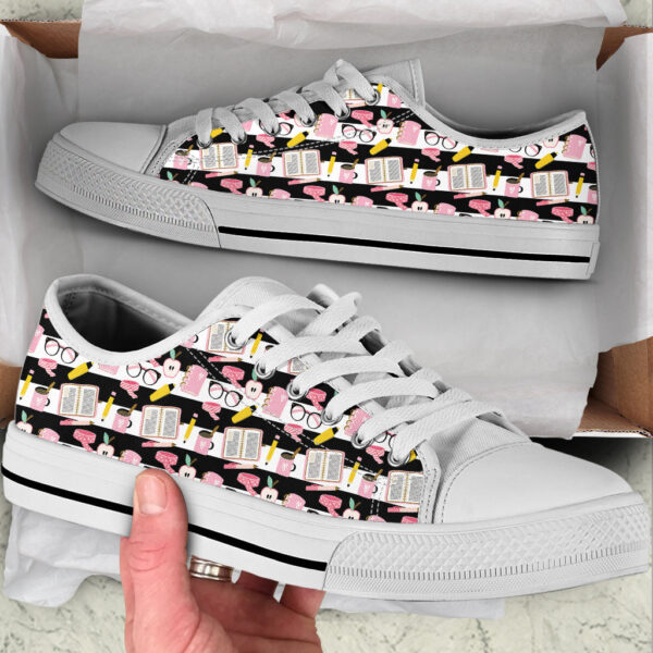 Teacher Pattern Shoes School Supplies Low Top Shoes – Best Gift For Teacher, School Shoes – Sneaker For Walking