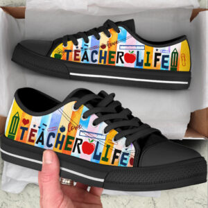 Teacher Pattern Stripe Color Low Top Shoes Best Gift For Teacher School Shoes Best Shoes For Him Or Her 2