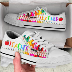 Teacher Pencil Zipper Low Top Shoes…