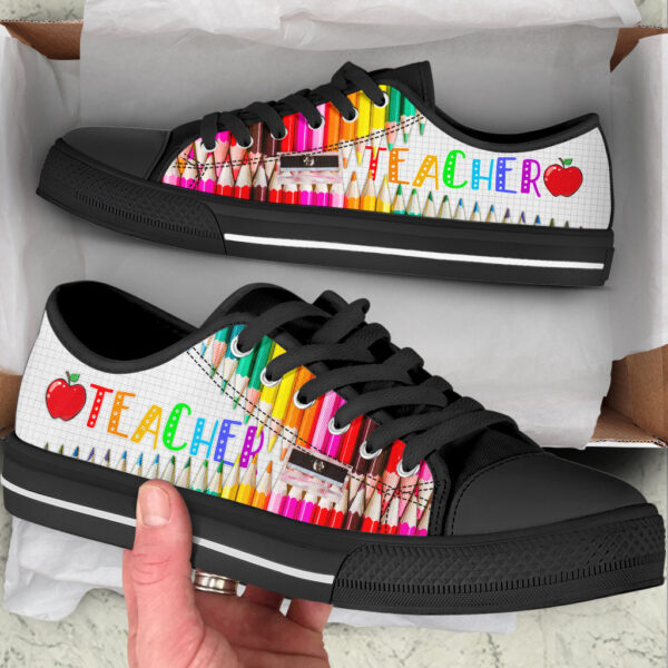 Teacher Pencil Zipper Low Top Shoes – Best Gift For Teacher, School Shoes – Best Shoes For Him Or Her