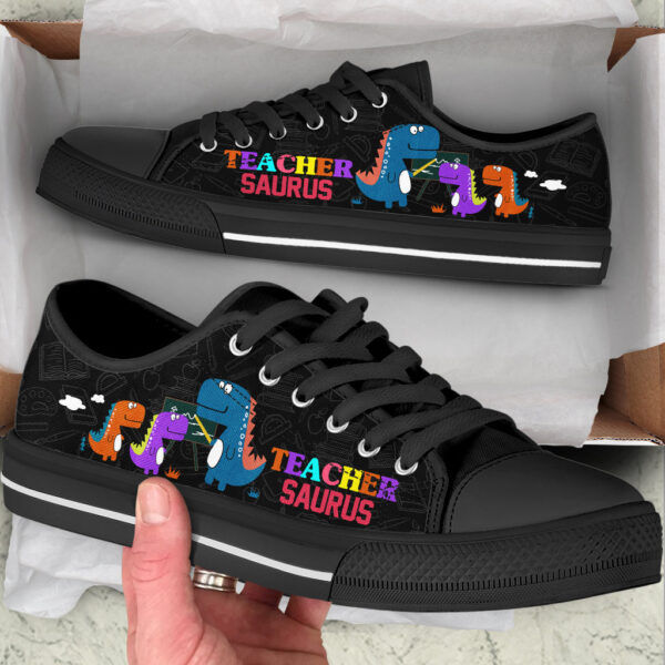 Teacher Saurus Pattern Low Top Shoes – Best Gift For Teacher, School Shoes – Best Shoes For Him Or Her