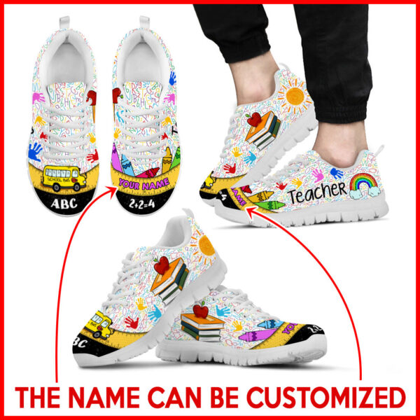 Teacher Shoes Bus Ruler Sneaker Walking Shoes – Personalized Custom – Best Shoes For Teacher