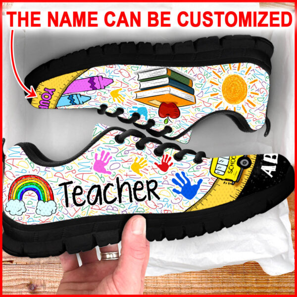 Teacher Shoes Bus Ruler Sneaker Walking Shoes – Personalized Custom – Best Shoes For Teacher