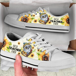 Teacher Shoes Sunflower Owl Low Top Shoes Best Gift For Teacher School Shoes Best Shoes For Him Or Her 1
