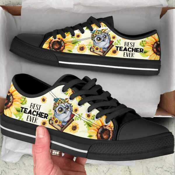 Teacher Shoes Sunflower Owl Low Top Shoes – Best Gift For Teacher, School Shoes – Best Shoes For Him Or Her