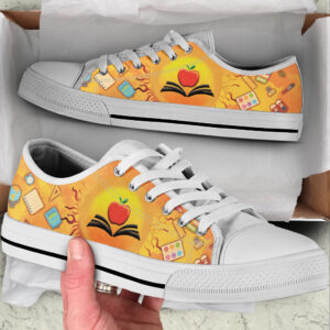 Teacher Sunshine Low Top Shoes Teacher Sunflower Owl Low Top Shoes Best Gift For Teacher School Shoes 1