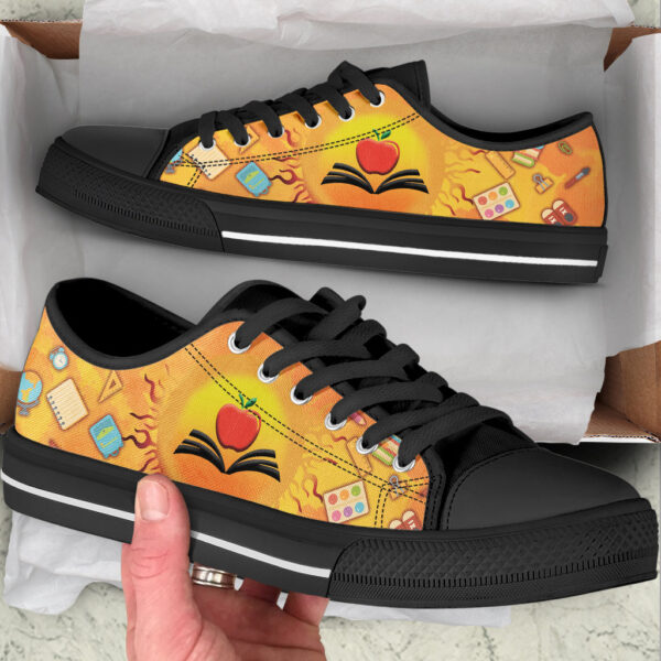Teacher Sunshine Low Top Shoes – Teacher Sunflower Owl Low Top Shoes – Best Gift For Teacher, School Shoes