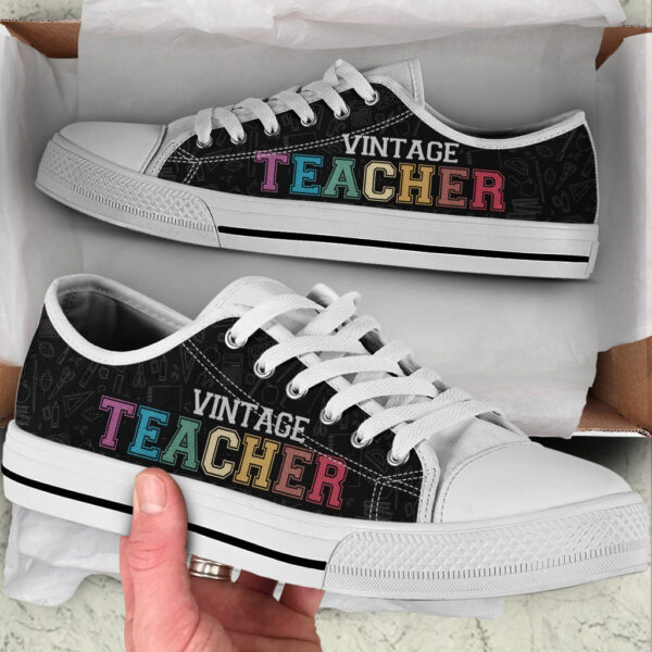 Teacher Vintage Low Top Shoes – Best Gift For Teacher, School Shoes – Best Shoes For Him Or Her – Sneaker For Walking