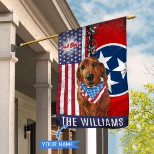 Tennessee Dachshund God Bless Personalized House Flag Garden Dog Flag Personalized Dog Garden Flags 1