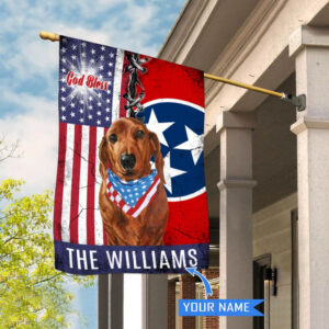 Tennessee Dachshund God Bless Personalized House Flag Garden Dog Flag Personalized Dog Garden Flags 2