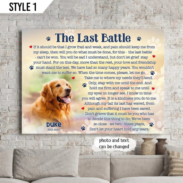 The Last Battle If It Should Be Dog Poem Horizontal Canvas – Personalized Wall Art Canvas – Gift For Dog Lovers