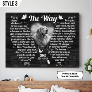 The Way In The Darkness I Turned To Go Dog Art On Canvas Horizontal Canvas Poster Dog Lovers Gifts for Him or Her 1